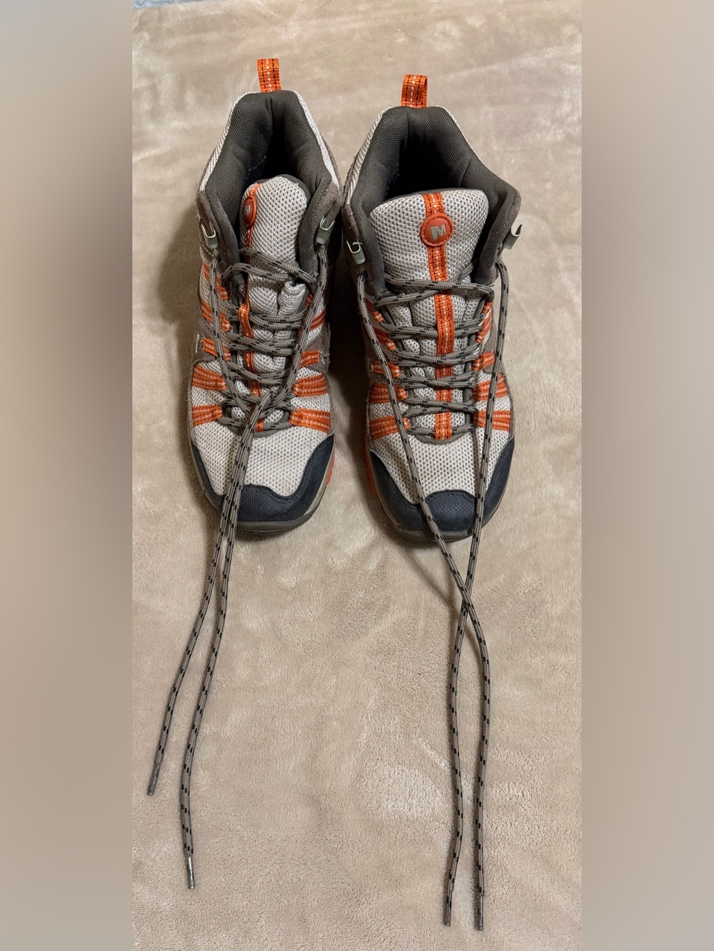 Merrell Gray and Orange Hiking Boots